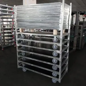 Carro de transporte de flores galvanizado en caliente